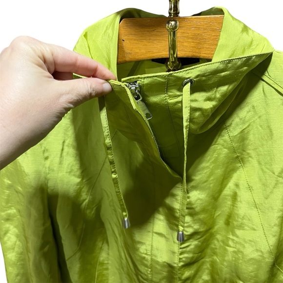 Lafayette 148 Stylish Chartreuse Women's Linen Blend Jacket - Picture 5 of 14